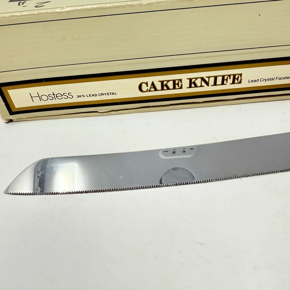 Fostoria Cake Knife Lead Crystal Handle Stainless Steel Blade Size‎ 13 1/4